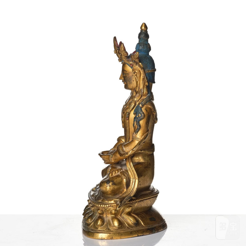 A gilt-bronze figure of Amitayus, - 图3